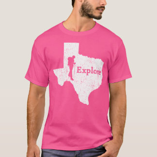 Explore Texas State Map Mountain Hiking Shirt