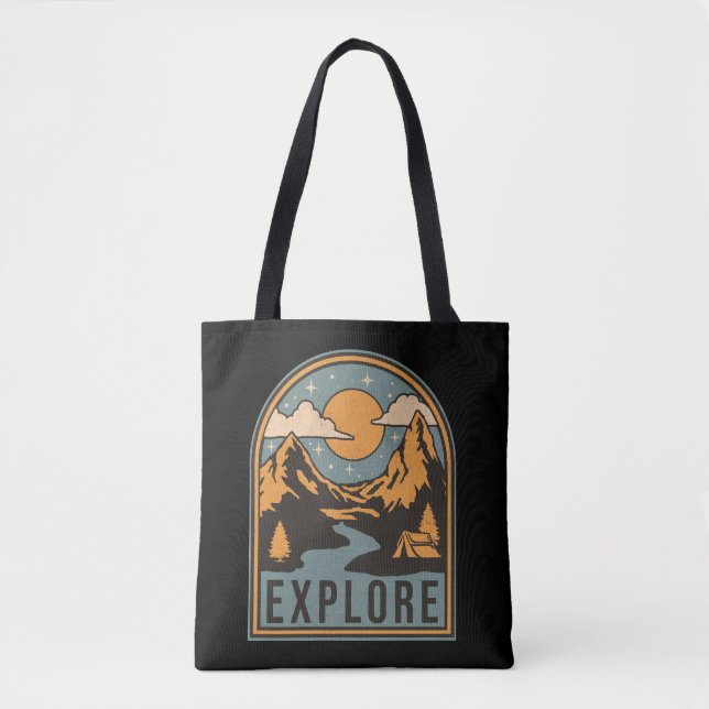 Explore text design tote bag (Front)