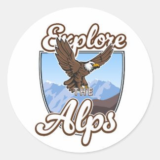 Explore the Alps Classic Round Sticker