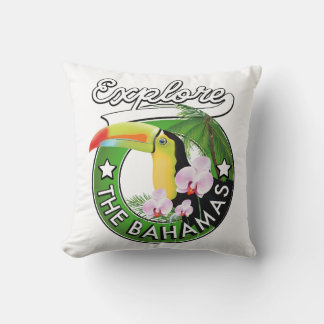 Explore the Bahamas logo Wooden Box Sign Cushion