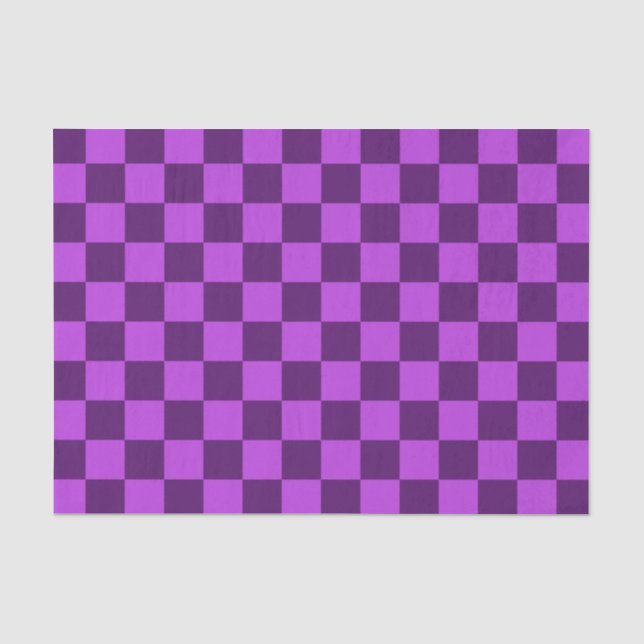  Explore the Boldness of Purple Chequerboard  Tissue Paper (Front)