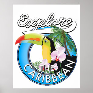 Explore the Caribbean travel patch. Poster