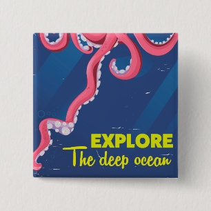 Explore the Deep Ocean 15 Cm Square Badge