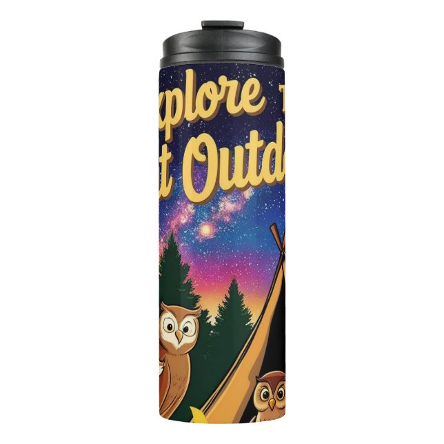 Explore the Great Outdoors Camping Scene Thermal Tumbler (Front)