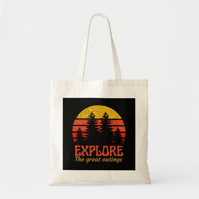 Explore the great outings tote bag (Front)