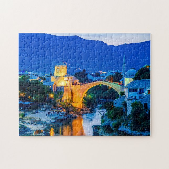 Explore the iconic bridge in Mostar Jigsaw Puzzle (Horizontal)