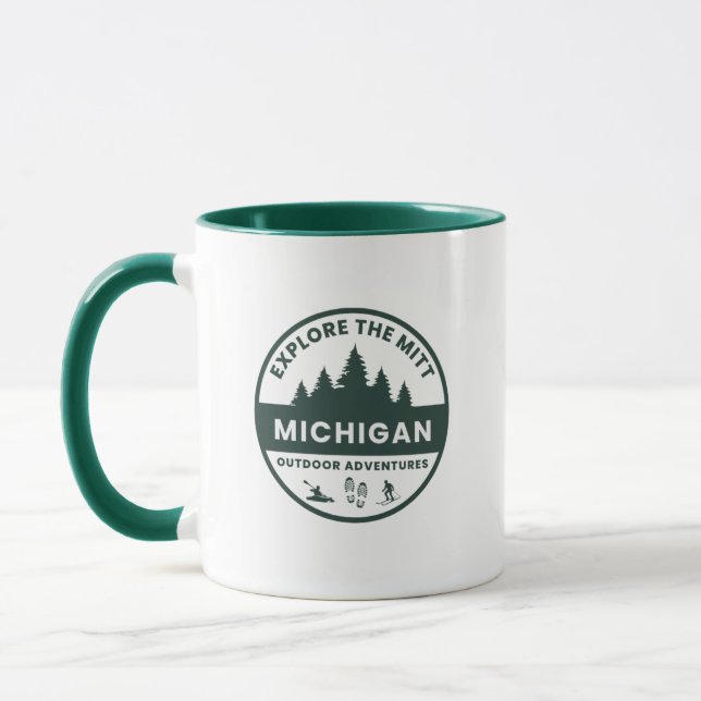 Explore The Mitt, Michigan Coffee Mug (Left)