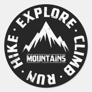 Explore The Mountains Classic Round Sticker