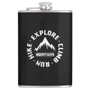 Explore The Mountains Hip Flask