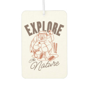 Explore The Nature – Vintage Cat Hiker Car Air Freshener
