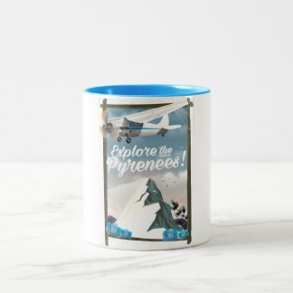 Explore the Pyrenees European mountains. Two-Tone Coffee Mug