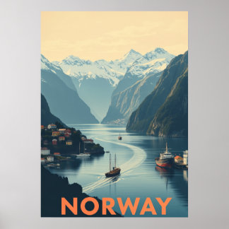 Explore the Scenic Beauty of Norway Travel Poster