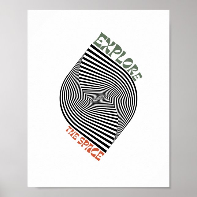 Explore The Space Optical Illusion Fingerprint T-S Poster (Front)