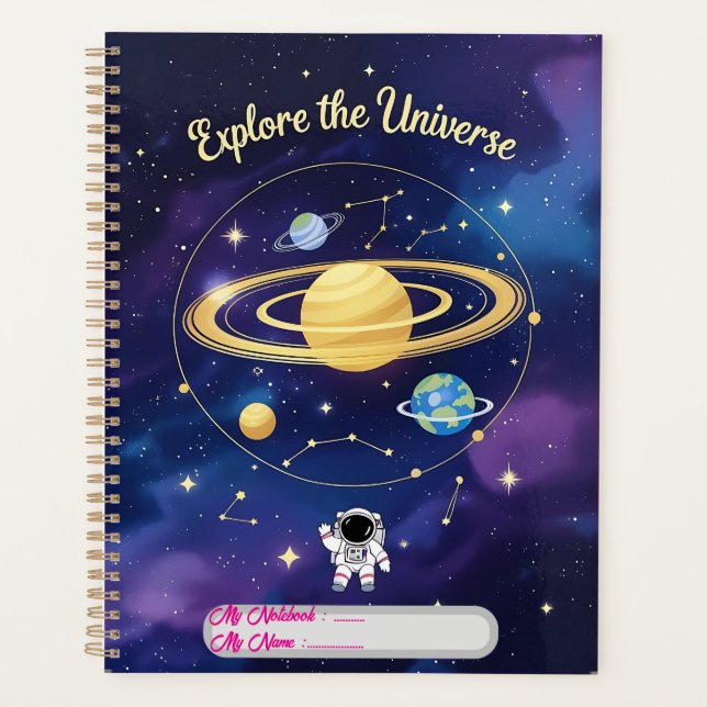 Explore the Universe – Astronomy Notebook Cover Planner (Front)
