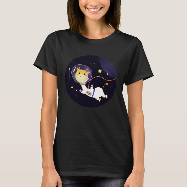 Explore the Universe Cute Baby Giraffe Astronaut G T-Shirt (Front)