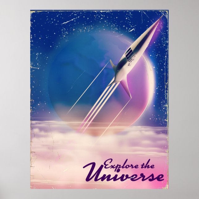 Explore the Universe Vintage space poster (Front)