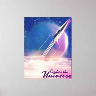 Explore the Universe Vintage space poster Canvas Print