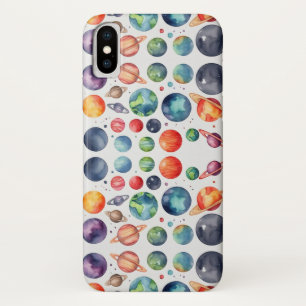 Explore the Universe with Watercolor Planet Clipar iPhone X Case