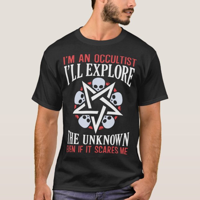 Explore The Unknown Satanic Witchcraft Baphomet Go T-Shirt (Front)