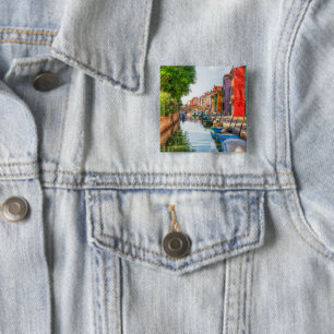 Explore the Vibrant Charm of Burano 15 Cm Square Badge