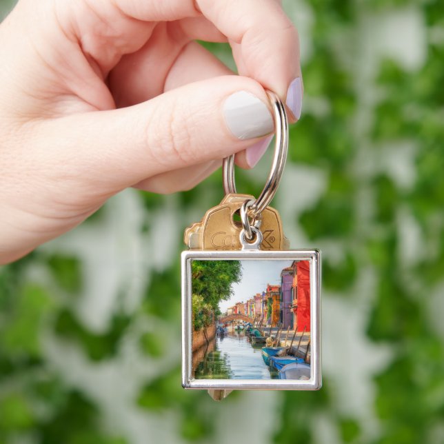 Explore the Vibrant Charm of Burano Key Ring (Hand)