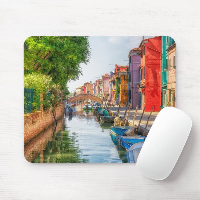 Explore the Vibrant Charm of Burano Mouse Mat (With Mouse)