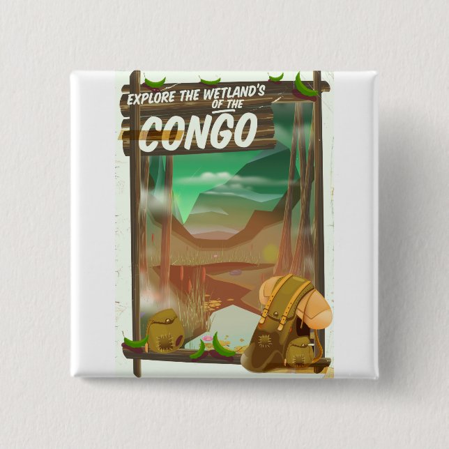 Explore the Wetlands of the Congo 15 Cm Square Badge (Front)