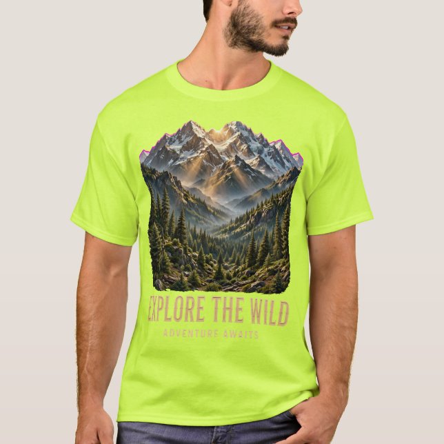 Explore the Wild Mountain T-Shirt – 3D Adventure W (Front)