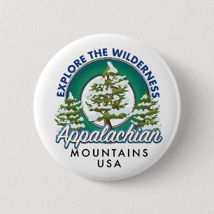 Explore the Wilderness Appalachian Mountains trave 6 Cm Round Badge