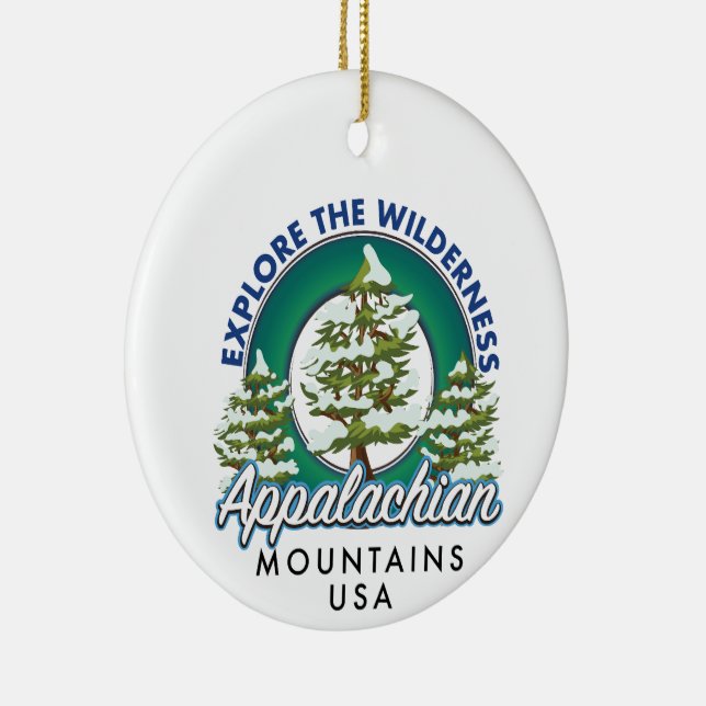 Explore the Wilderness Appalachian Mountains trave Ceramic Tree Decoration (Right)
