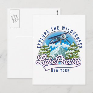 Explore the wilderness, lake placid postcard