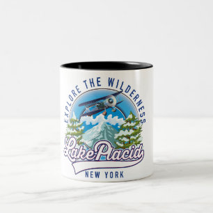 Explore the wilderness, lake placid Two-Tone coffee mug