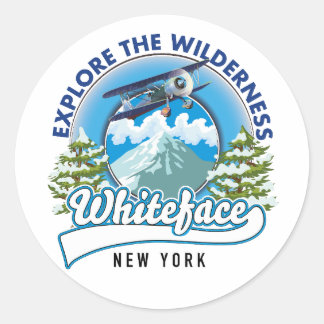 Explore the Wilderness, Whiteface New York Classic Round Sticker