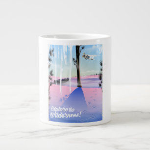 Explore the wilderness! Winter animal prints Large Coffee Mug