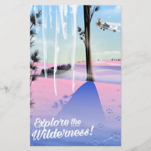 Explore the wilderness! Winter animal prints Stationery