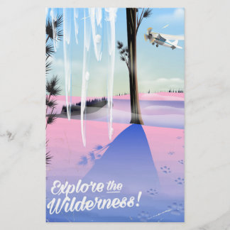 Explore the wilderness! Winter animal prints Stationery
