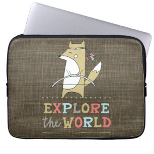 Explore the World Boho Fox Laptop Sleeve
