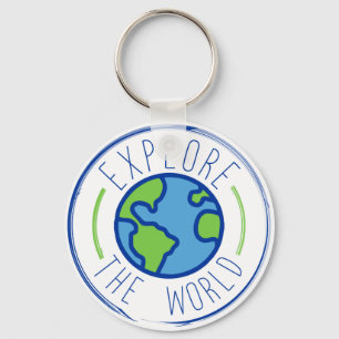 explore the world travel sticker key ring
