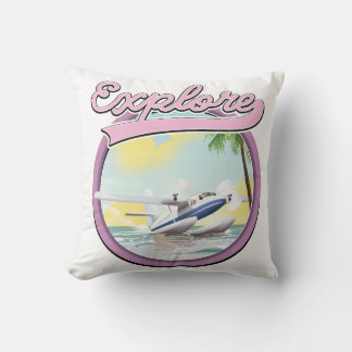 Explore travel logo cushion