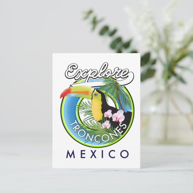 Explore Troncones Mexico retro logo Postcard (Standing Front)