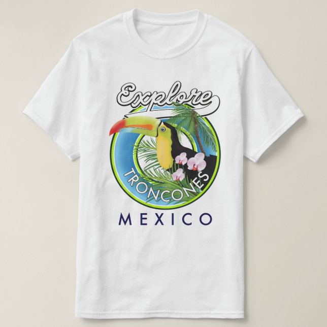 Explore Troncones Mexico retro logo T-Shirt (Design Front)