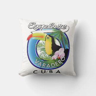 Explore Varadero Cuba travel logo Cushion
