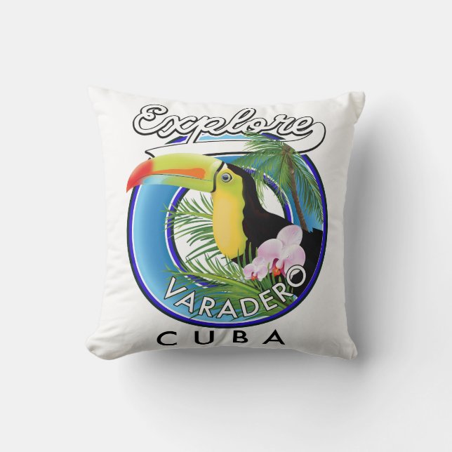 Explore Varadero Cuba travel logo Cushion (Front)