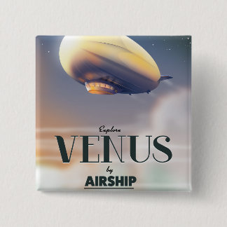 Explore Venus By Airship 15 Cm Square Badge