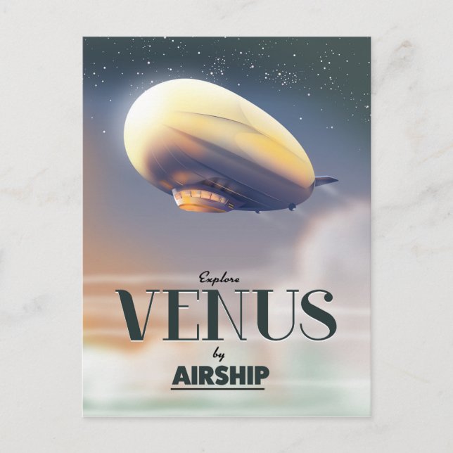 Explore Venus By Airship Postcard (Front)