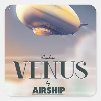 Explore Venus By Airship Square Sticker