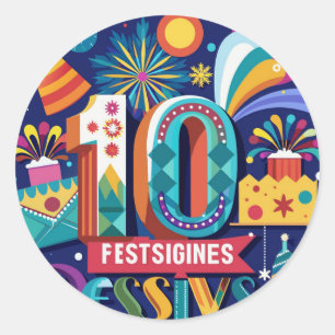 Explore Vibrant Postcard Designs for Festivals Classic Round Sticker