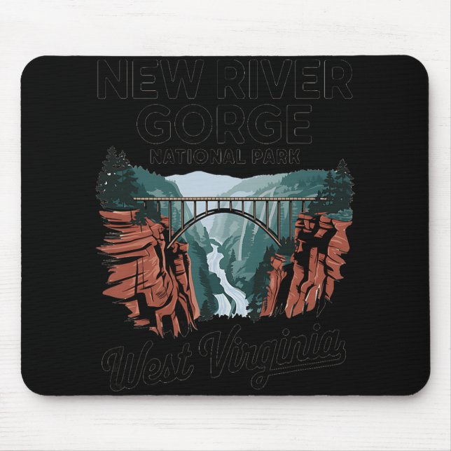 Explore West Virginia's New River Gorge National P Mouse Mat (Front)