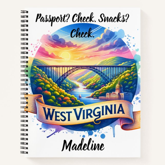 Explore West Virginia's stunning landscapes! Notebook (Front)