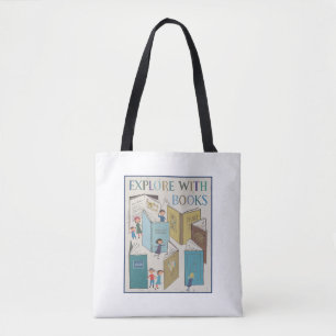Explore with Books Tote Bag